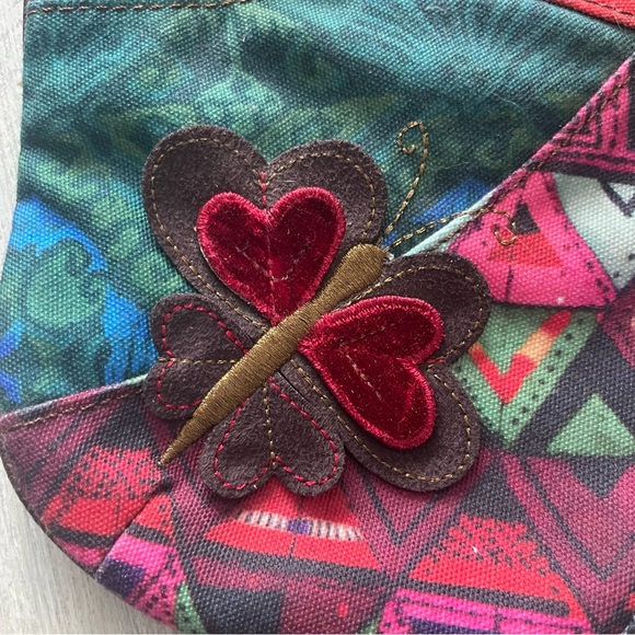 Desigual Crossbody Bag Patchwork Butterfly Adjustable Boho Embroidered NWOT - Picture 4 of 6